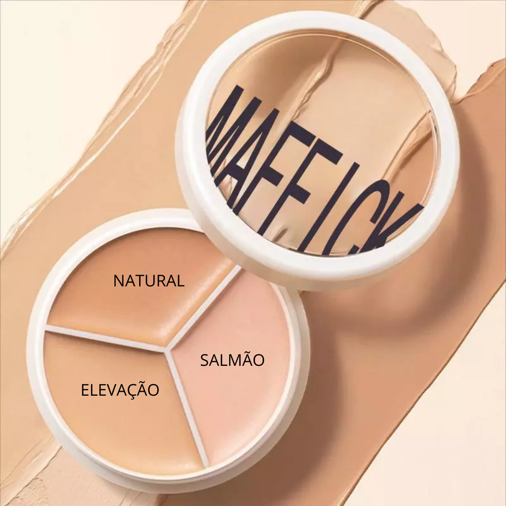 Corretivo de Três Cores — Pele Suave, Contorno Natural e Maquiagem de Longa Duração