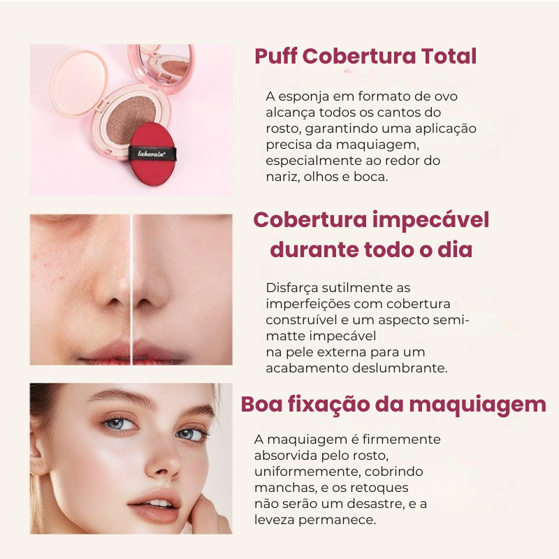 Base Vapor One Élégance Cushion Lakerain - Cobertura Luxuosa Com Tratamento Para Sua Pele