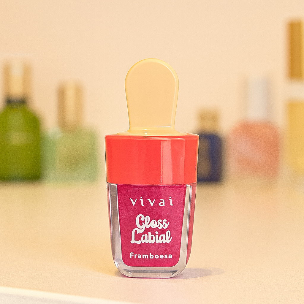 Gloss Labial Framboesa Vivai – Brilho Intenso, Hidratação e Aroma Irresistível 🍓💄