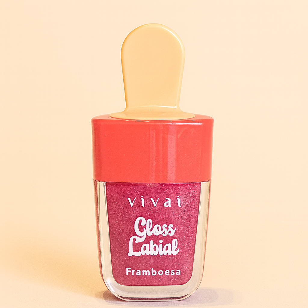 Gloss Labial Framboesa Vivai – Brilho Intenso, Hidratação e Aroma Irresistível 🍓💄