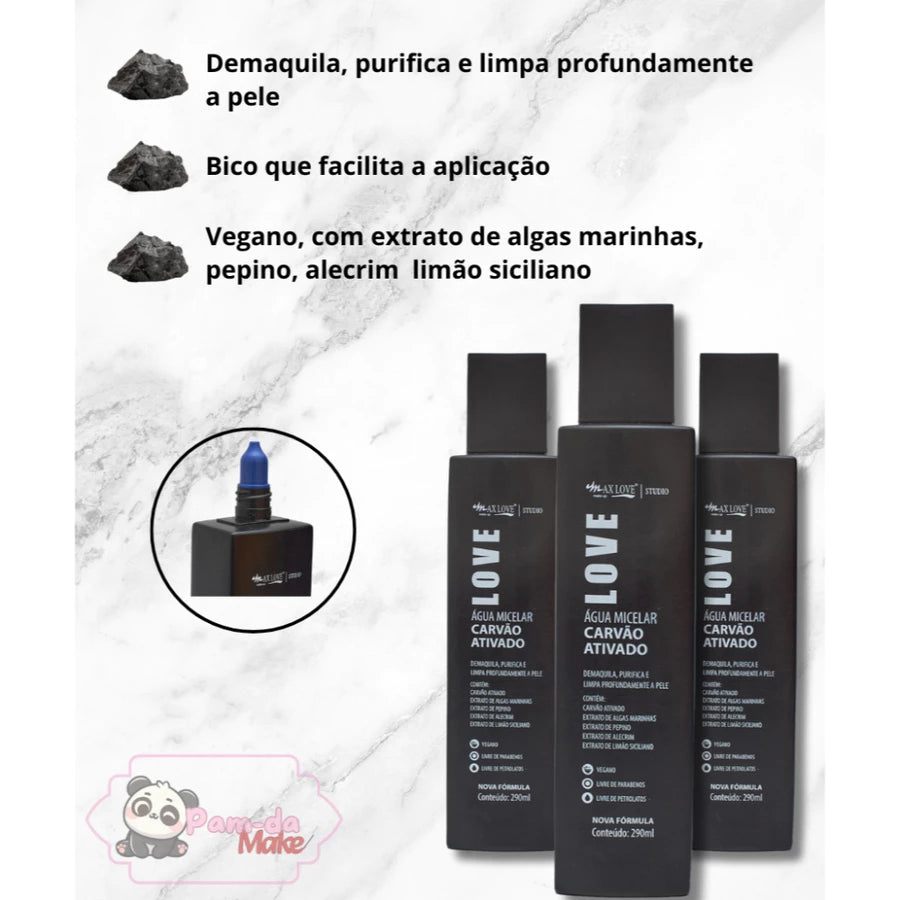 Água Micelar Carvão Ativado - 290ml