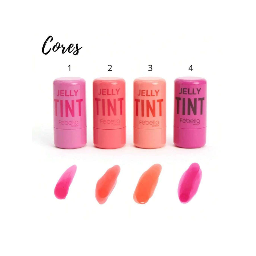 Lip Stick 2 em 1 Jelly Tint Febella – Blush & Batom com Efeito Natural