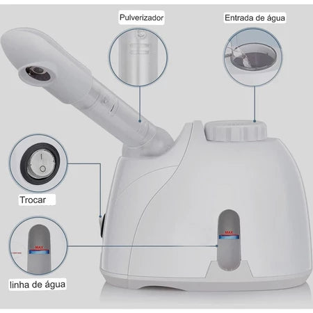 Vaporizador De Ozonio Facial Portátil P/ Limpeza De Pele 110v