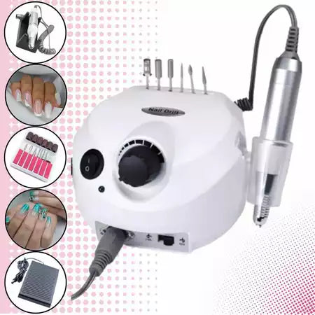 Lixadeira Elétrica Motor Porquinho 30.000-50000 Rpm Profissional Unhas Bivolt Pedal SIOUX Nail Dril