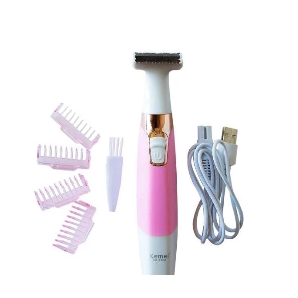 Aparador Elétrico de pelos femininos Pernas Axilas Virilha Kemei KM-1900 Recarregável Portatil imperio