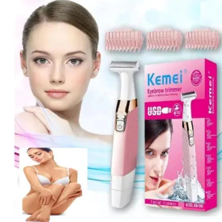 Aparador Elétrico de pelos femininos Pernas Axilas Virilha Kemei KM-1900 Recarregável Portatil imperio