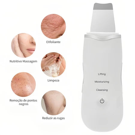 Aparelho de Peeling Ultrassônico Limpador Facial Anti-rugas Sonic Skin Ionização SM03