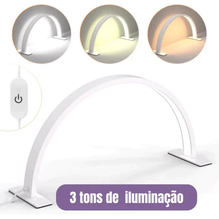 Luminária Arco Meia-Lua De Mesa Para Manicure, Estética, Unhas Com Controle