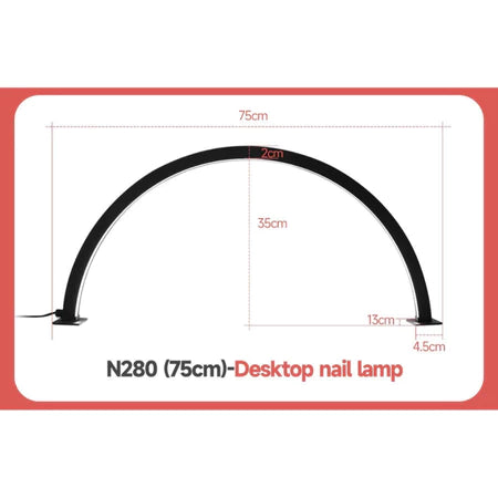 Luminária Arco Meia-Lua De Mesa Para Manicure, Estética, Unhas Com Controle