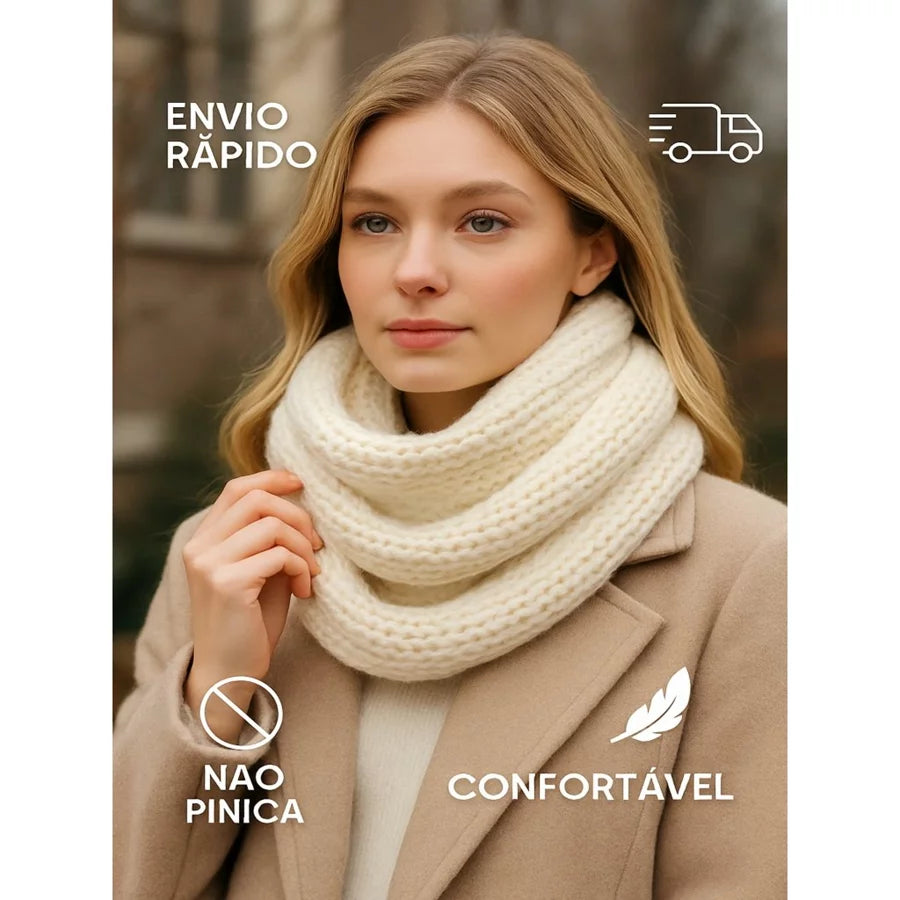 Cachecol Tricô Feminino - Inverno 2025 + Frete Grátis